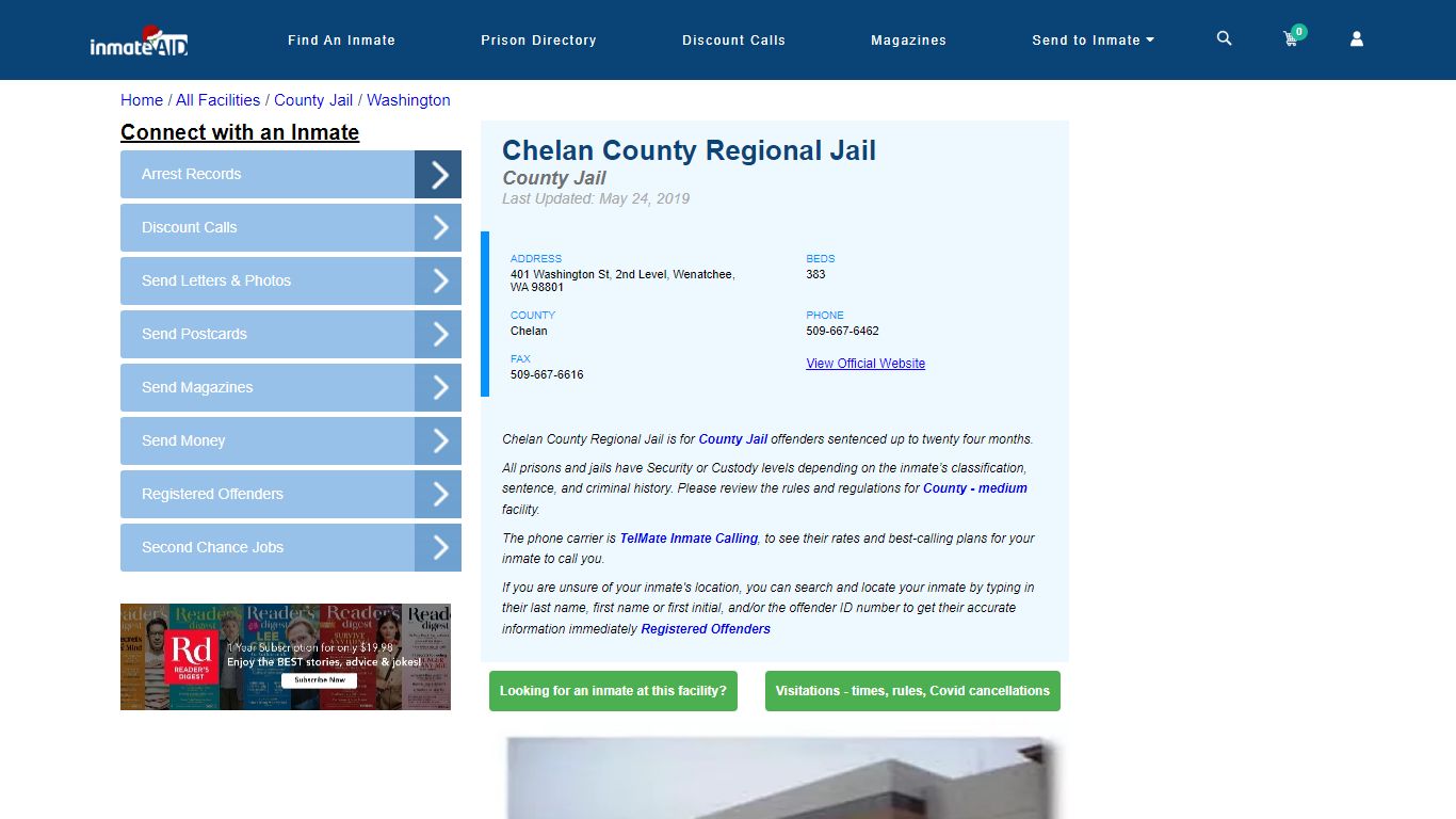 Chelan County Regional Jail - Inmate Locator - Wenatchee, WA